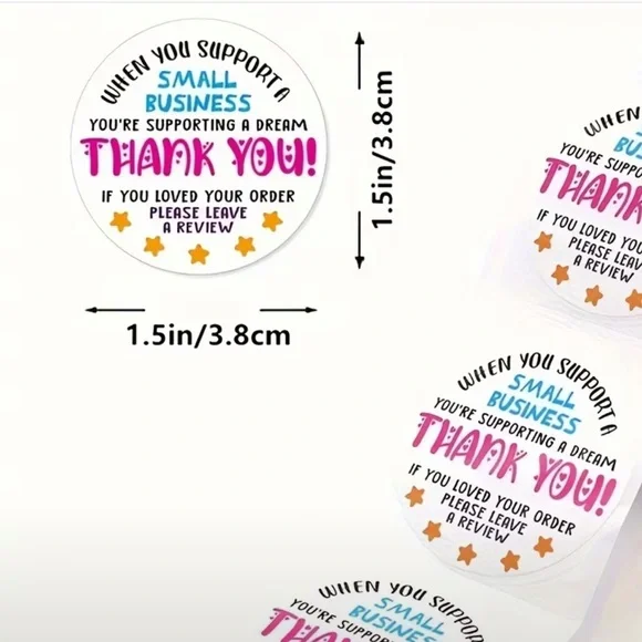 500 Thank You Stickers Roll - Picture 2 of 2